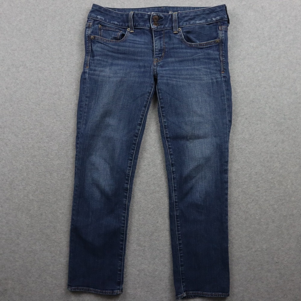 American Eagle Jeans 6 Stretch Artist‎ Straight Ankle 5-Pocket Flex Denim Blue